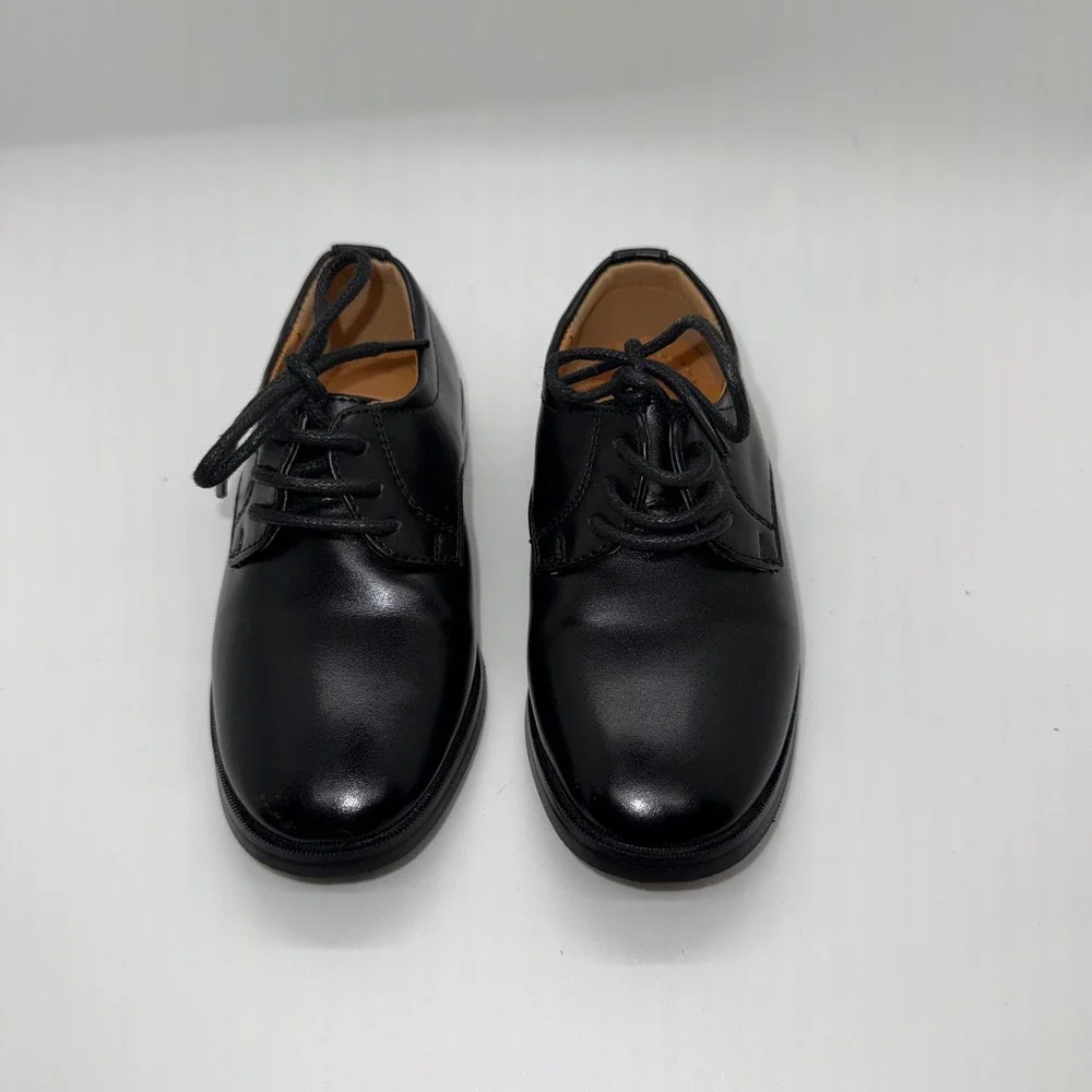 Tip Top Kids Boys Black Faux Leather Oxford Dress Shoes Size 6 Lace Up Formal